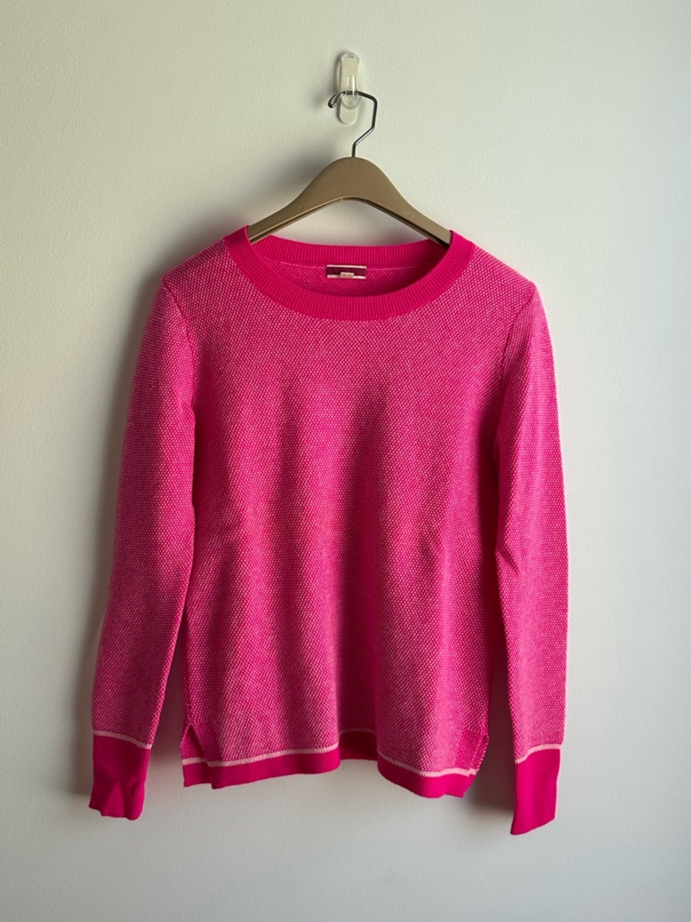 100% Cashmere J. Crew Bright Pink Women's Crewneck Sweater
